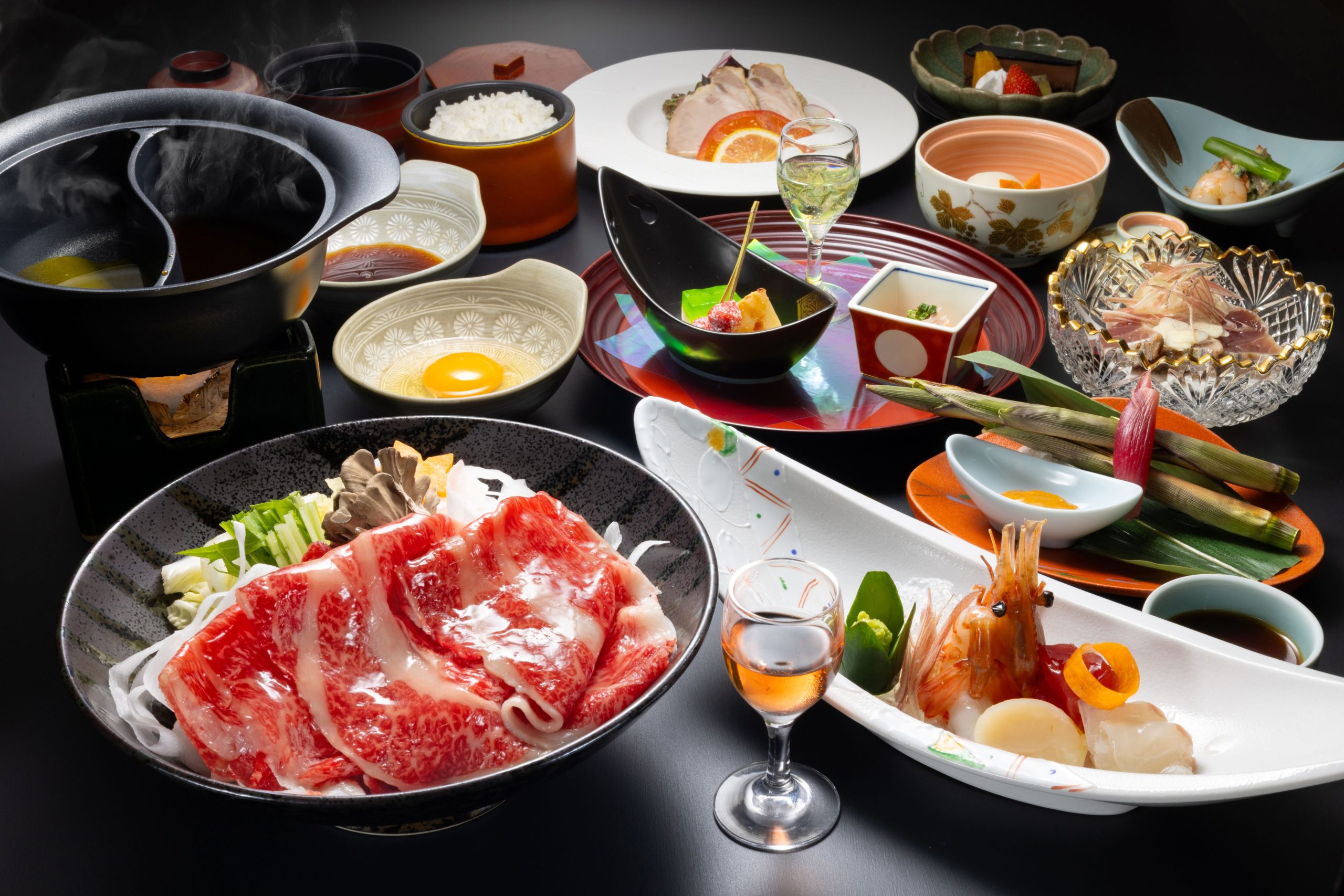 ◆贅沢グルメコース◆すき焼きとしゃぶしゃぶを同時に楽しめるグルメコース限定の贅沢！
